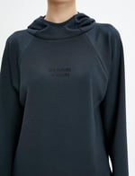 Kapşonlu Sweatshirt Dik Yaka Rahat Kesim Modal Kumaş Yumuşak Tuşe Dokulu