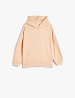 Kapşonlu Sweatshirt Fitilli Yumuşak Dokulu