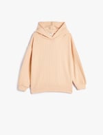 Kapşonlu Sweatshirt Fitilli Yumuşak Dokulu