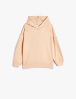 Kapşonlu Sweatshirt Fitilli Yumuşak Dokulu