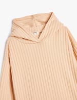 Kapşonlu Sweatshirt Fitilli Yumuşak Dokulu
