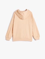 Kapşonlu Sweatshirt Fitilli Yumuşak Dokulu