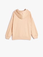 Kapşonlu Sweatshirt Fitilli Yumuşak Dokulu