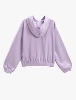Kapüşonlu Baskılı Sweatshirt Uzun Kollu
