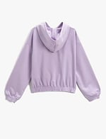 Kapüşonlu Baskılı Sweatshirt Uzun Kollu