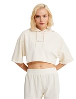 Kapüşonlu Crop Spor Tişört