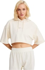 Kapüşonlu Crop Spor Tişört