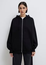 Kapüşonlu Fermuarlı Siyah Sweatshirt 1610221-900