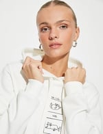 Kapüşonlu Sweatshirt Nakışlı Kanguru Cepli Uzun Kollu
