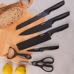 Karaca Black Stone 6 Parça Makas ve Soyacaklı Bıçak Seti