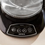 KARACA Çaysever 3 in 1 Konuşan Cam Çay Makinesi Su Isıtıcı ve Mama Suyu Hazırlama 1700W Black