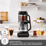 Karaca Çaysever Robotea Pro Connect 4 in 1 Konuşan Cam Çay Makinesi Rosegold