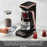 Karaca Çaysever Robotea Pro Connect 4 in 1 Konuşan Cam Çay Makinesi Rosegold