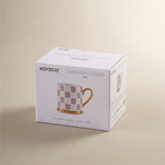 Karaca Checker Flower  Pink Kupa 330 ml