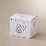 Karaca Checker Flower  Pink Kupa 330 ml