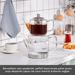 Karaca Dora Midi Borosilikat Cam Mini Çaydanlık Takımı 0,45L & 1,8L
