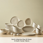 Karaca Earth Collection Rise 55 Parça 12 Kişilik Yemek Takımı Plus Krem