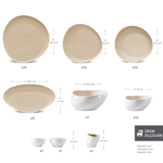 Karaca Earth Collection Rise 55 Parça 12 Kişilik Yemek Takımı Plus Krem