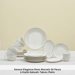 Karaca Elegance Bone Marcelo 26 Parça 6 Kişilik Kahvaltı Takımı Platin