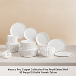Karaca Fine Pearl Extra Shell White 55 Parça 12 Kişilik Yemek Takımı