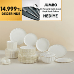 Karaca Fine Pearl Extra Shell White 55 Parça 12 Kişilik Yemek Takımı