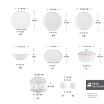 Karaca Fine Pearl Extra Shell White 55 Parça 12 Kişilik Yemek Takımı