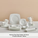 Karaca Fine Pearl Helen 26 Parça 6 Kişilik Kahvaltı Takımı