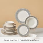 Karaca Forever Bone Globe 24 Parça 6 Kişilik Yemek Takımı