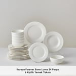 Karaca Forever Bone Luma 24 Parça 6 Kişilik Yemek Takımı