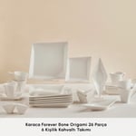 Karaca Forever Bone Origami 26 Parça 6 Kişilik Kahvaltı Takımı