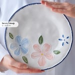 Karaca Forever Bone Perla Bloom 28 Parça 6 Kişilik Kahvaltı Takımı Lacivert