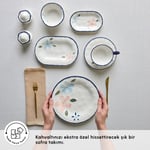 Karaca Forever Bone Perla Bloom 28 Parça 6 Kişilik Kahvaltı Takımı Lacivert