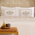 Karaca Home Beluna %100 Pamuk Çift Kişilik Nakışlı Nevresim Takımı Beyaz