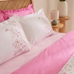 Karaca Home Florevia %100 Pamuk Çift Kişilik Nevresim Pike Takımı Pembe