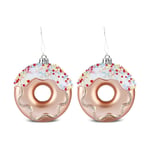 Karaca Home Karaca New Year Yılbaşı 2'li Set Donut Ağaç Süsü Pembe  8.5 cm