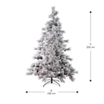 Karaca Home Karaca New Year Yılbaşı Karlı Kozalak ve Çiçekli Çam Ağacı 1030 Dal 210 cm