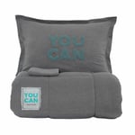Karaca Home Motto Cotton Comfort Çift Kişilik Uyku Seti Gri