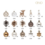 Karaca Home New Year Yılbaşı Bronze 65 Parça Ağaç Süsü Seti