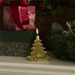 Karaca Home New Year Yılbaşı Çam Ağacı Şekilli Mum Gold 12x12x12,5 cm