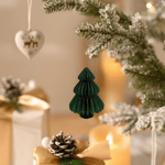Karaca Home New Year Yılbaşı Çam Ağacı Şekilli 3 Adet Ağaç Süsü 9,5x15 cm