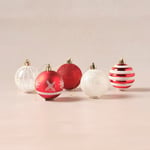 Karaca Home New Year Yılbaşı Dalton 20'li Set Top Ağaç Süsü Kırmızı ve Beyaz 6 cm
