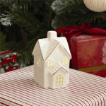 Karaca Home New Year Yılbaşı Ev Şekilli Ledli Dekoratif Obje Beyaz 6,3 x 6,2 x 10,7 cm