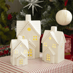 Karaca Home New Year Yılbaşı Ev Şekilli Ledli Dekoratif Obje Beyaz 6,3 x 6,2 x 10,7 cm