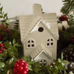 Karaca Home New Year Yılbaşı Ev Şekilli Ledli Dekoratif Obje Beyaz 6,3 x 6,2 x 10,7 cm