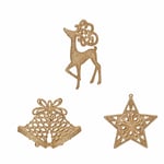 Karaca Home New Year Yılbaşı Glitter 3 Parça Ağaç Süsü Seti