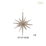 Karaca Home New Year Yılbaşı Glitter Star 2 Adet Ağaç Süsü Seti 15x15x15 cm
