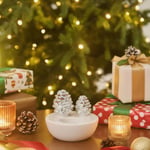 Karaca Home New Year Yılbaşı Kozalaklı Tealight Mumluk 9,7 x 9,7 x 8,7 cm