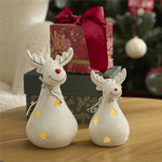 Karaca Home New Year Yılbaşı Yıldız Yansımalı Ledli Geyik Dekoratif Obe 7x7x13 cm