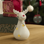 Karaca Home New Year Yılbaşı Yıldız Yansımalı Ledli Geyik Dekoratif Obe 7x7x13 cm