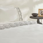 Karaca Home Orvin %100 Pamuk Çift Kişilik Nakışlı Nevresim Takımı Beyaz